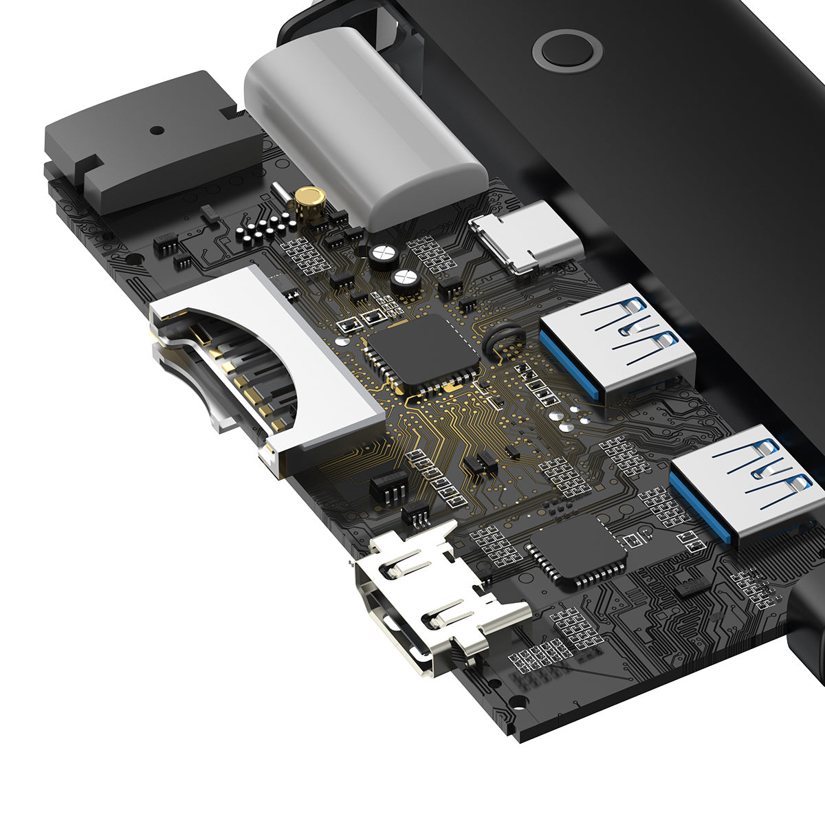 Baseus Lite Series wielofunkcyjny HUB USB-C 2x USB 3.0 / USB-C PD / HDMI 1.4 / SD/TF (WKQX050101)