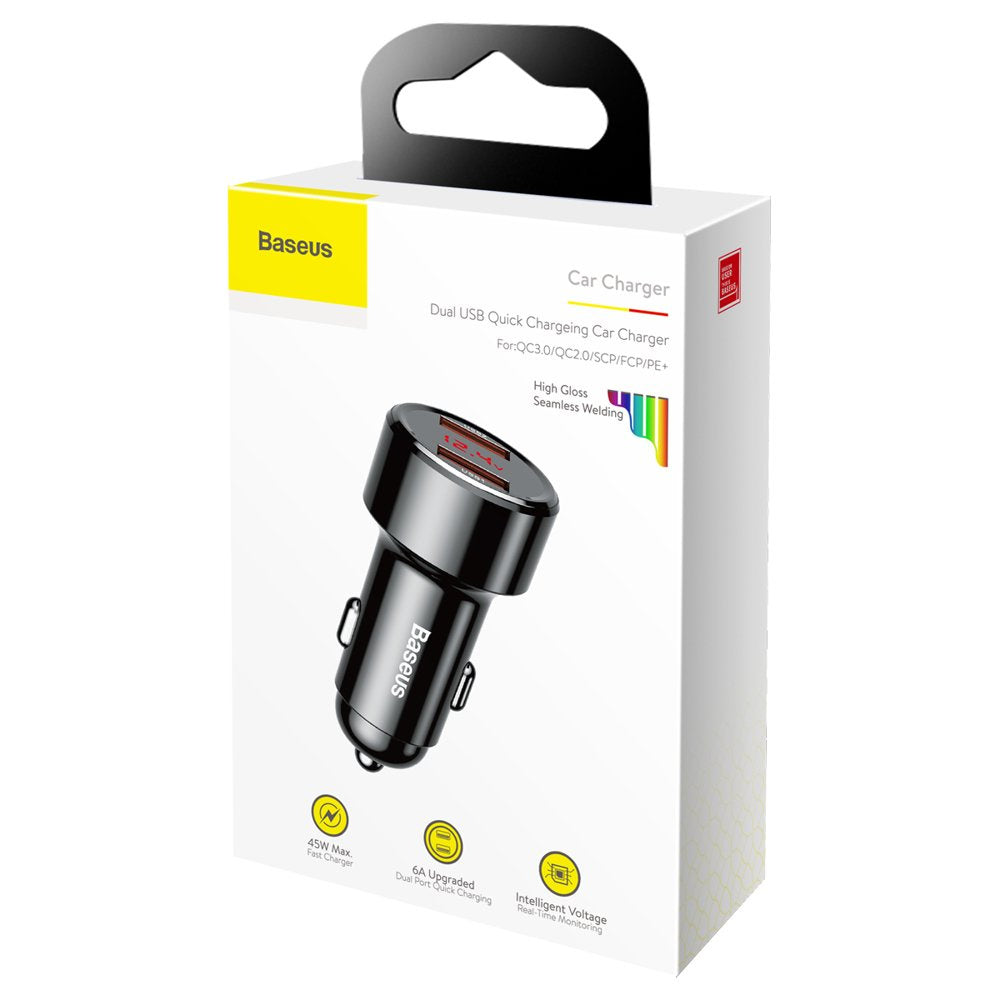 Baseus Magic Series Dual QC Ładowarka samochodowa Quick Charge 3.0 2x USB 45W 6A