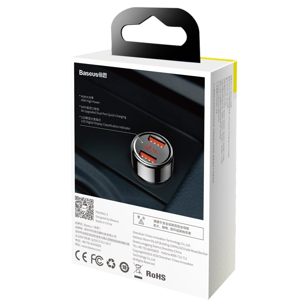 Baseus Magic Series Dual QC Ładowarka samochodowa Quick Charge 3.0 2x USB 45W 6A
