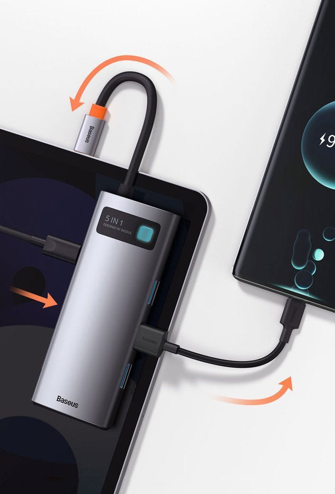 Baseus Metal Gleam 5w1 wielofunkcyjny HUB USB Typ C