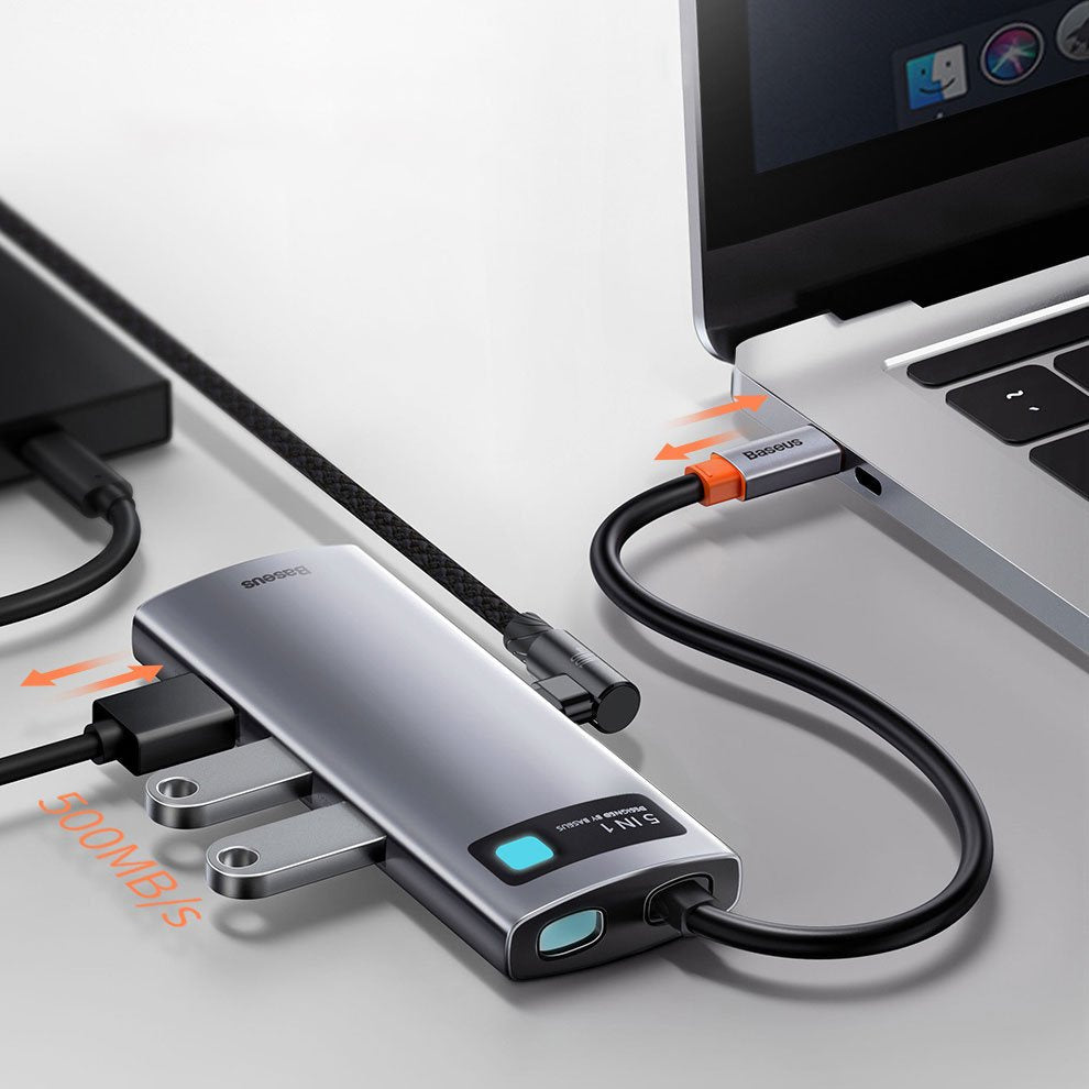 Baseus Metal Gleam 5w1 wielofunkcyjny HUB USB Typ C
