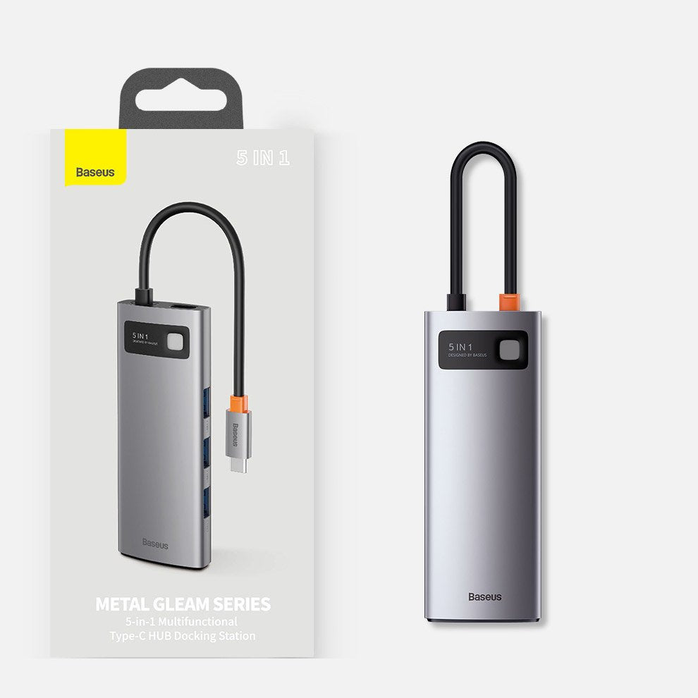 Baseus Metal Gleam 5w1 wielofunkcyjny HUB USB Typ C