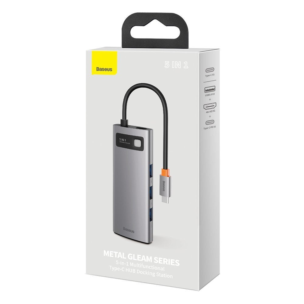 Baseus Metal Gleam 5w1 wielofunkcyjny HUB USB Typ C