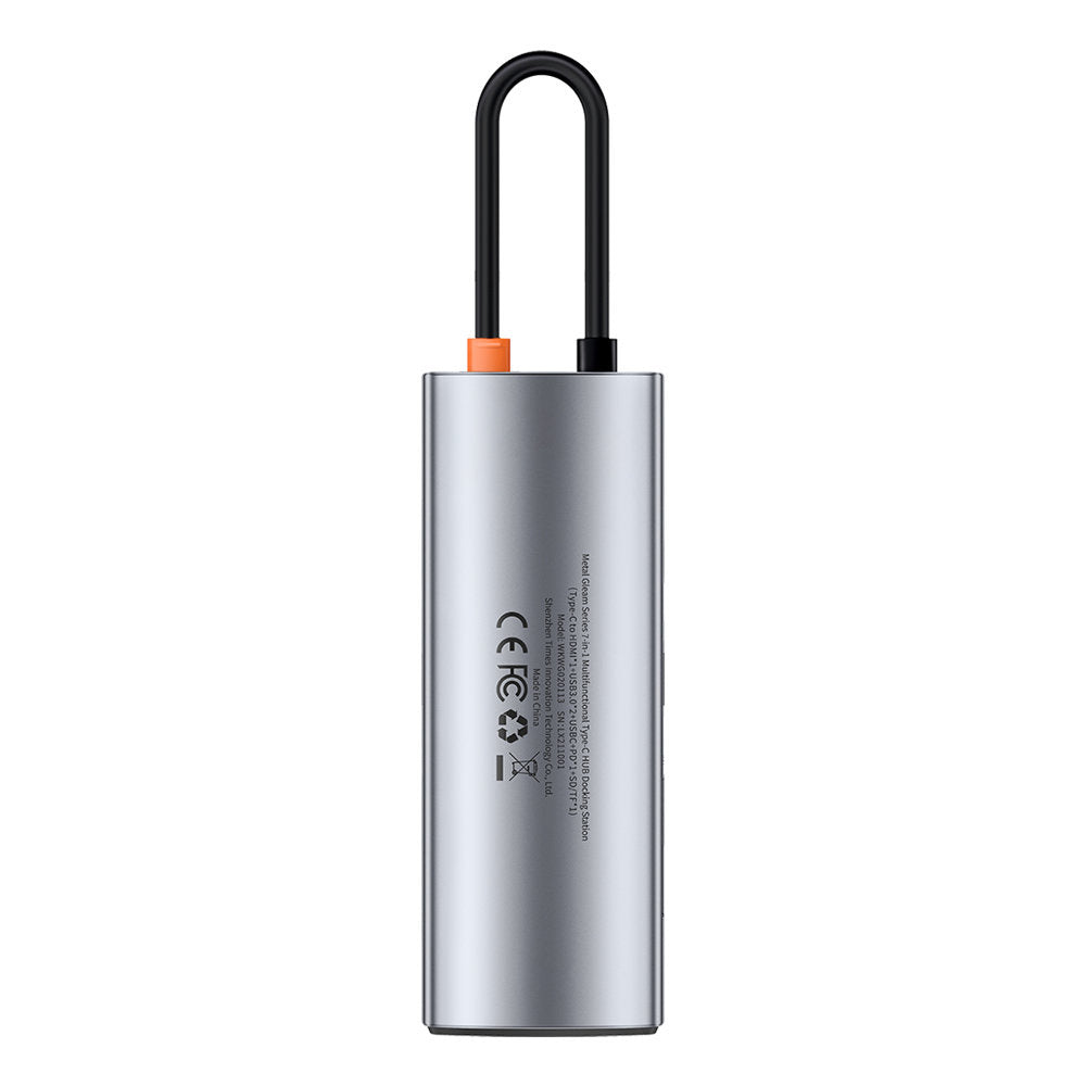 Baseus Metal Gleam Series Multifunkcjonalny HUB USB 7w1 USB-C HDMI Czytnik Kart TF PD