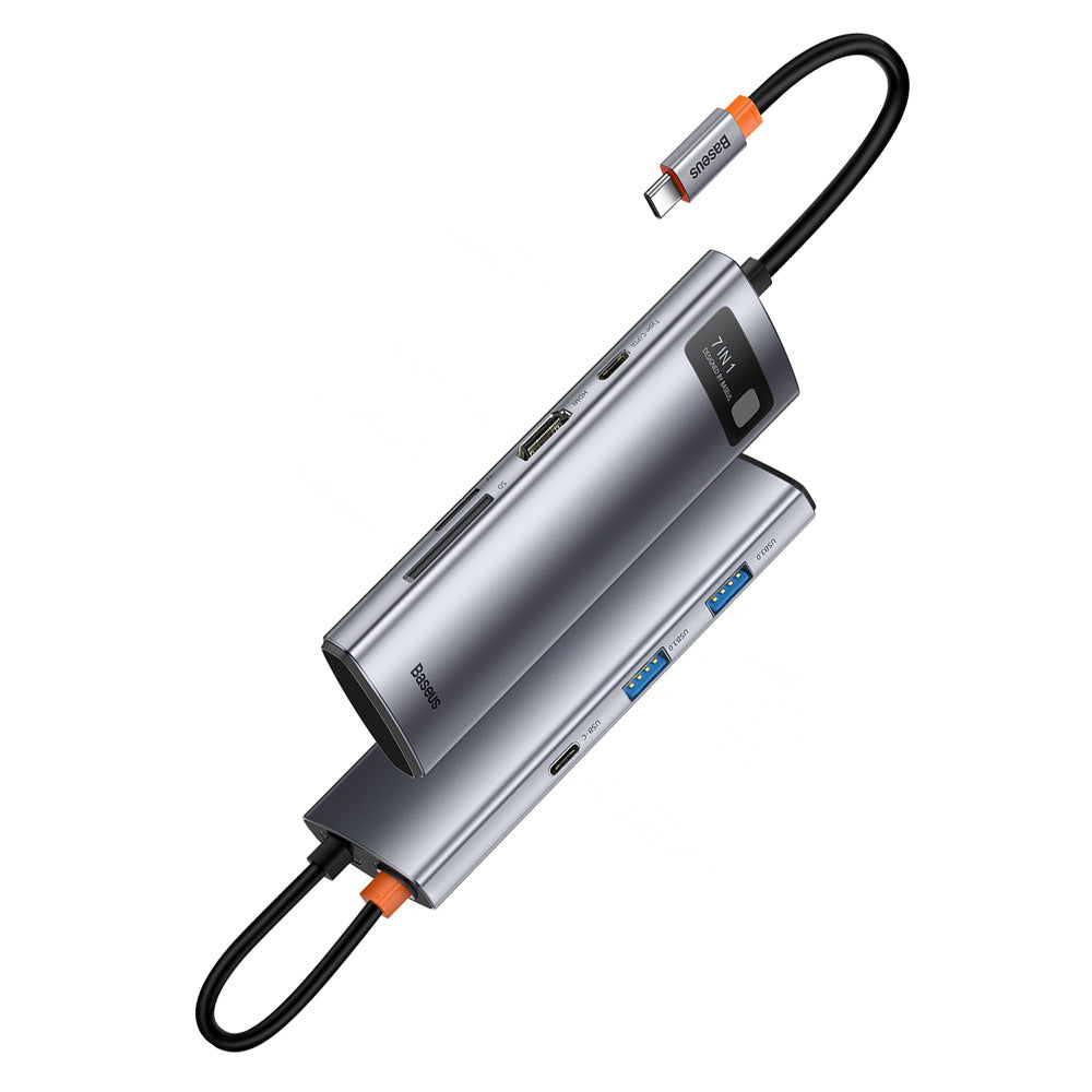 Baseus Metal Gleam Series Multifunkcjonalny HUB USB 7w1 USB-C HDMI Czytnik Kart TF PD