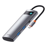 Baseus Metal Gleam Series Multifunkcjonalny HUB USB 7w1 USB-C HDMI Czytnik Kart TF PD