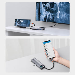 Baseus Metal Gleam Series Multifunkcjonalny HUB USB 7w1 USB-C HDMI Czytnik Kart TF PD
