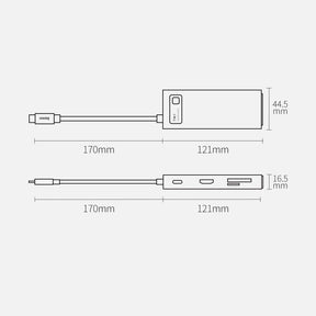 Baseus Metal Gleam Series Multifunkcjonalny HUB USB 7w1 USB-C HDMI Czytnik Kart TF PD