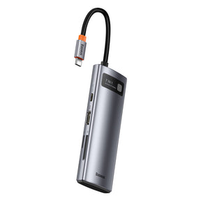Baseus Metal Gleam Series Multifunkcjonalny HUB USB 7w1 USB-C HDMI Czytnik Kart TF PD