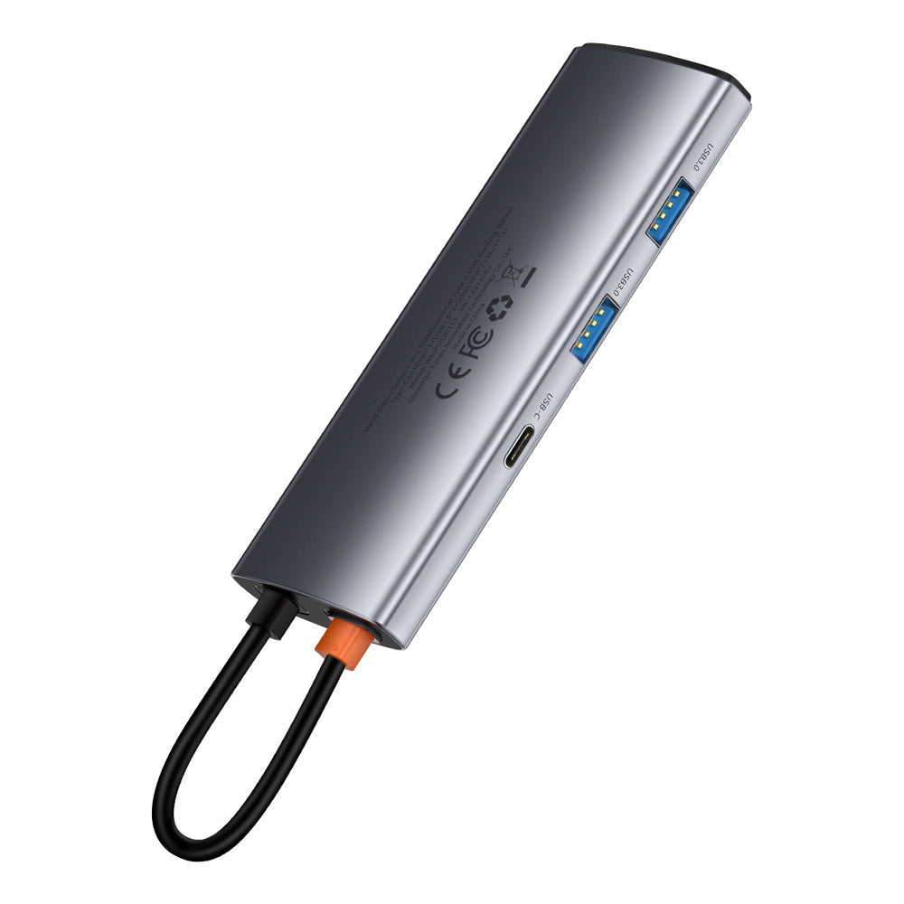 Baseus Metal Gleam Series Multifunkcjonalny HUB USB 7w1 USB-C HDMI Czytnik Kart TF PD