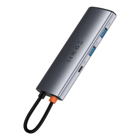 Baseus Metal Gleam Series Multifunkcjonalny HUB USB 7w1 USB-C HDMI Czytnik Kart TF PD