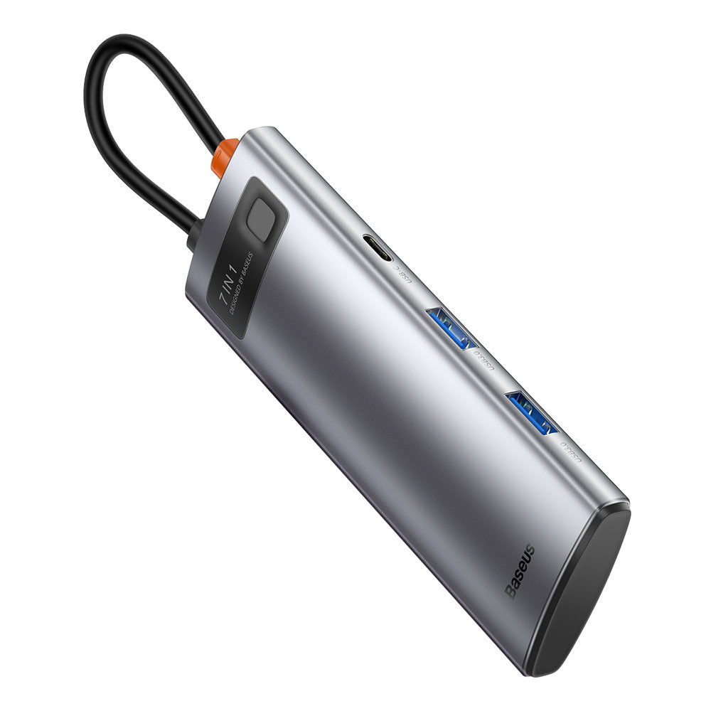 Baseus Metal Gleam Series Multifunkcjonalny HUB USB 7w1 USB-C HDMI Czytnik Kart TF PD