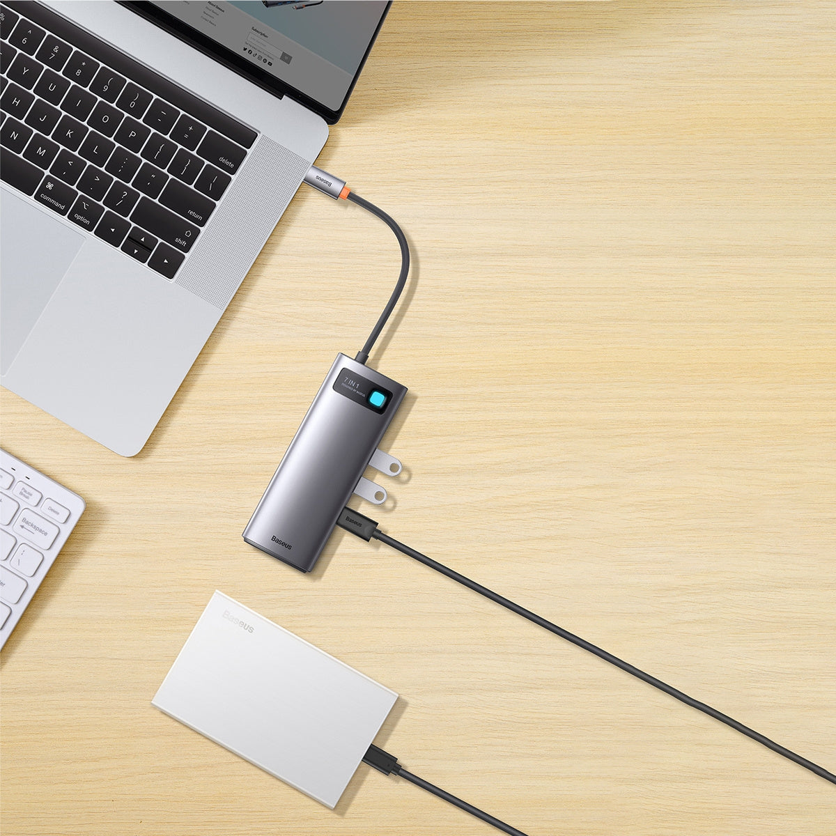 Baseus Metal Gleam Series Stacja dokująca HUB 7 w 1 USB-C
