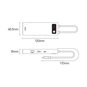 Baseus Metal Gleam Series Stacja dokująca HUB 7 w 1 USB-C