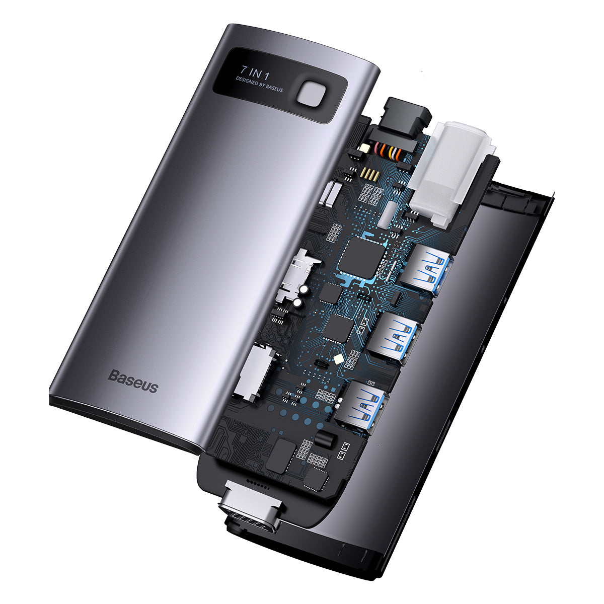 Baseus Metal Gleam Series Stacja dokująca HUB 7 w 1 USB-C
