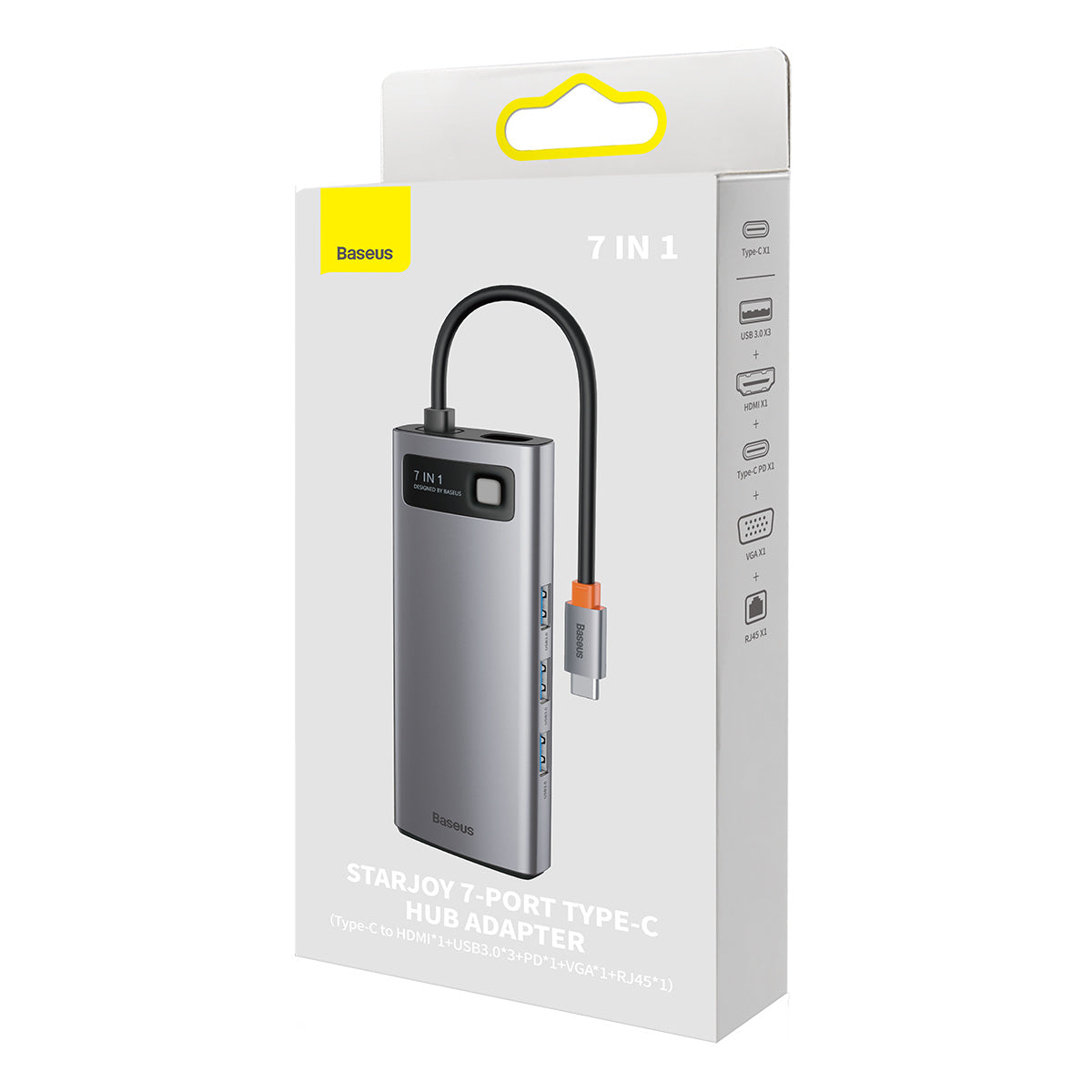 Baseus Metal Gleam Series Stacja dokująca HUB 7 w 1 USB-C