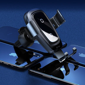 Baseus Metal Gravity Wireless Charger metalowy uchwyt samochodowy na kratkę wentylacyjną z bezprzewodowym ładowaniem Qi