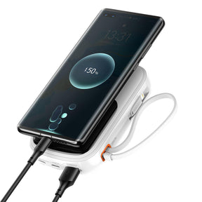 Baseus Qpow Digital Display Powerbank z szybkim ładowaniem 10000mAh 20W QC/PD/SCP/FCP z wbudowanym kablem Lightning