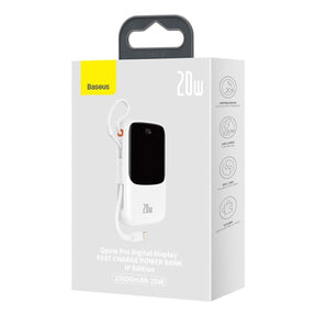 Baseus Qpow Digital Display Powerbank z szybkim ładowaniem 10000mAh 20W QC/PD/SCP/FCP z wbudowanym kablem Lightning