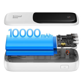 Baseus Qpow Digital Display Powerbank z szybkim ładowaniem 10000mAh 20W QC/PD/SCP/FCP z wbudowanym kablem Lightning