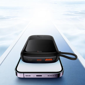 Baseus Qpow Digital Display Powerbank z szybkim ładowaniem 10000mAh 22,5W QC/PD/SCP/FCP z wbudowanym kablem USB-C