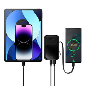 Baseus Qpow Digital Display Powerbank z szybkim ładowaniem 10000mAh 22,5W QC/PD/SCP/FCP z wbudowanym kablem USB-C