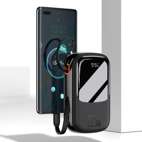 Baseus Qpow Digital Display Powerbank z szybkim ładowaniem 10000mAh 22,5W QC/PD/SCP/FCP z wbudowanym kablem USB-C