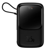 Baseus Qpow Digital Display Powerbank z szybkim ładowaniem 10000mAh 22,5W QC/PD/SCP/FCP z wbudowanym kablem USB-C