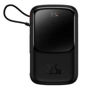 Baseus Qpow Digital Display Powerbank z szybkim ładowaniem 10000mAh 22,5W QC/PD/SCP/FCP z wbudowanym kablem USB-C