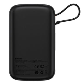 Baseus Qpow Digital Display Powerbank z szybkim ładowaniem 10000mAh 22,5W QC/PD/SCP/FCP z wbudowanym kablem USB-C