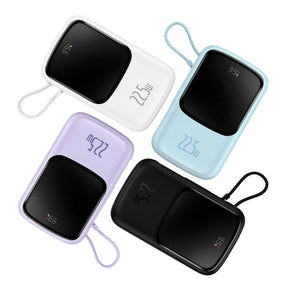 Baseus Qpow Digital Display Powerbank z szybkim ładowaniem 10000mAh 22,5W QC/PD/SCP/FCP z wbudowanym kablem USB-C