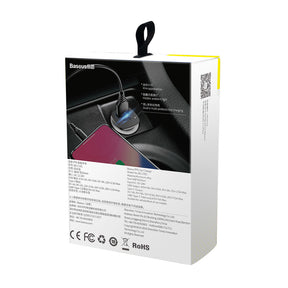 Baseus Square PPS Inteligentna ładowarka samochodowa USB QC 4.0 / USB-C PD 3.0 SCP 30W