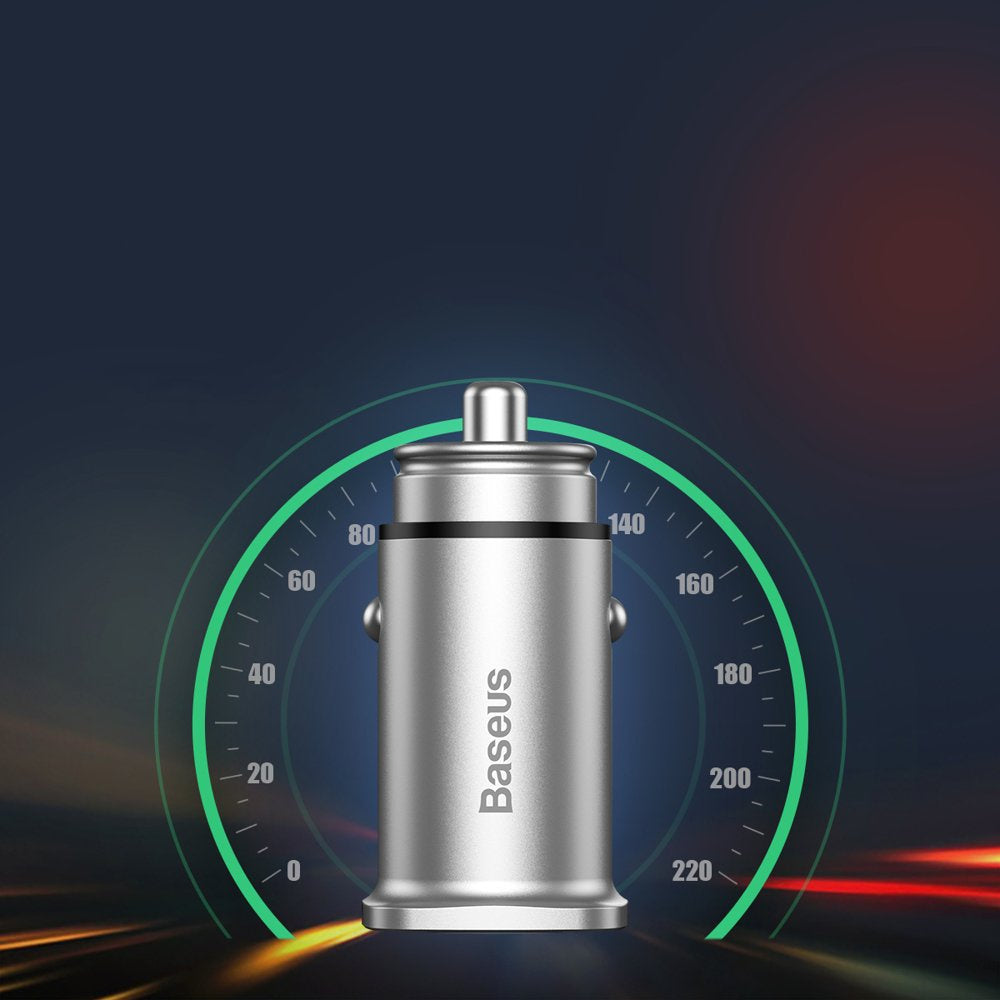 Baseus Square inteligentna ładowarka samochodowa 2x USB QC3.0 Quick Charge 3.0 SCP AFC 30W