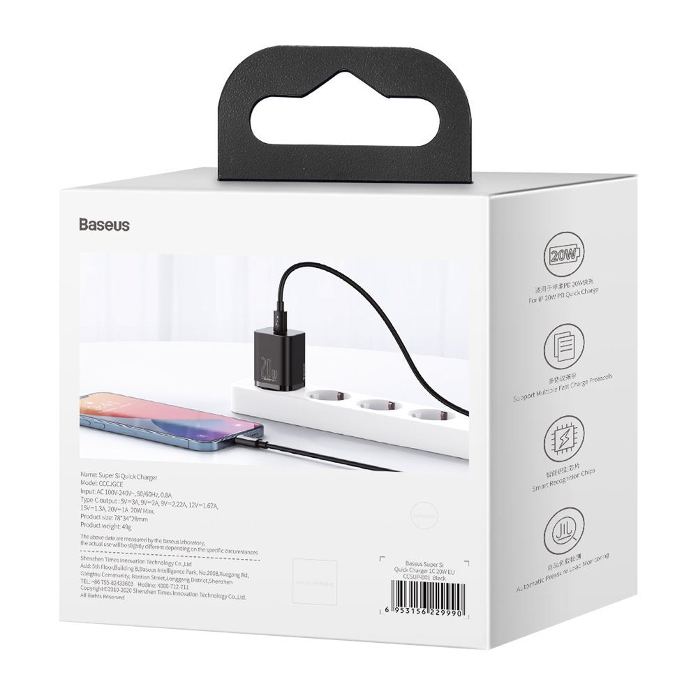 Baseus Super Si 1C szybka ładowarka USB Typ C 20 W Power Delivery