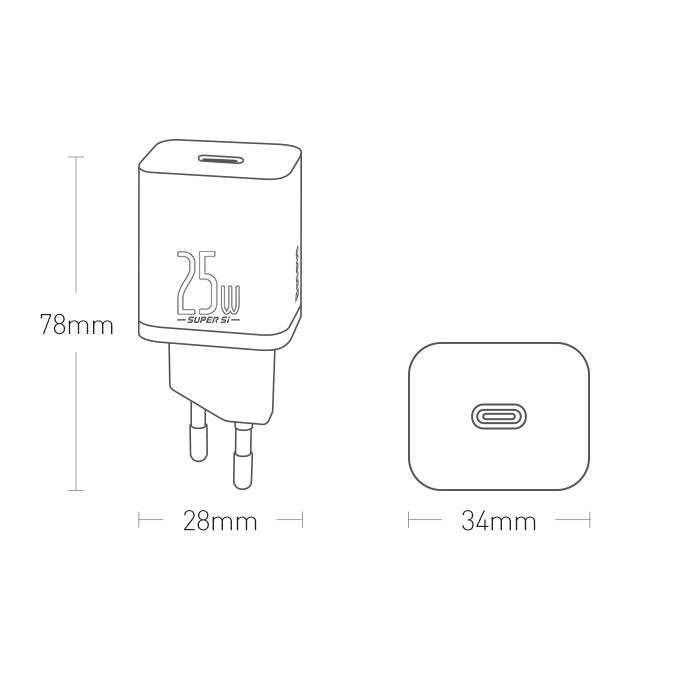 Baseus Super Si 1C szybka ładowarka USB-C 25W Power Delivery Quick Charge