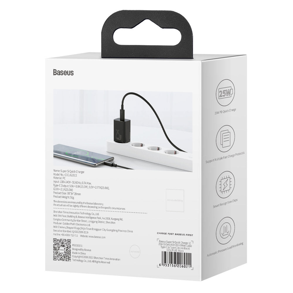 Baseus Super Si 1C szybka ładowarka USB Typ C 25W Power Delivery Quick Charge