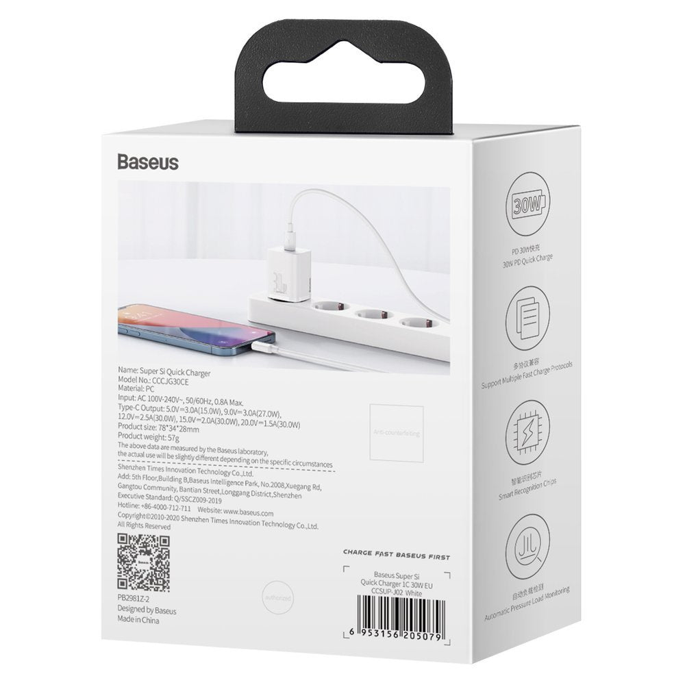 Baseus Super Si 1C Ładowarka sieciowa USB-C 30W Power Delivery