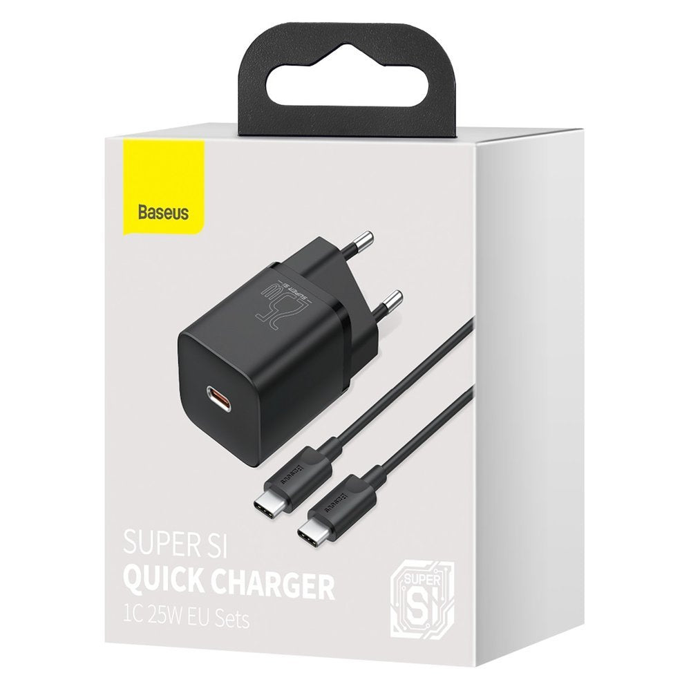 Baseus Super Si szybka ładowarka sieciowa Quick Charge 3.0 Power Delivery 25W 3A + Kabel USB Typ C
