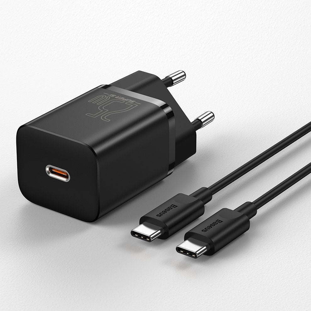 Baseus Super Si szybka ładowarka sieciowa Quick Charge 3.0 Power Delivery 25W 3A + Kabel USB Typ C