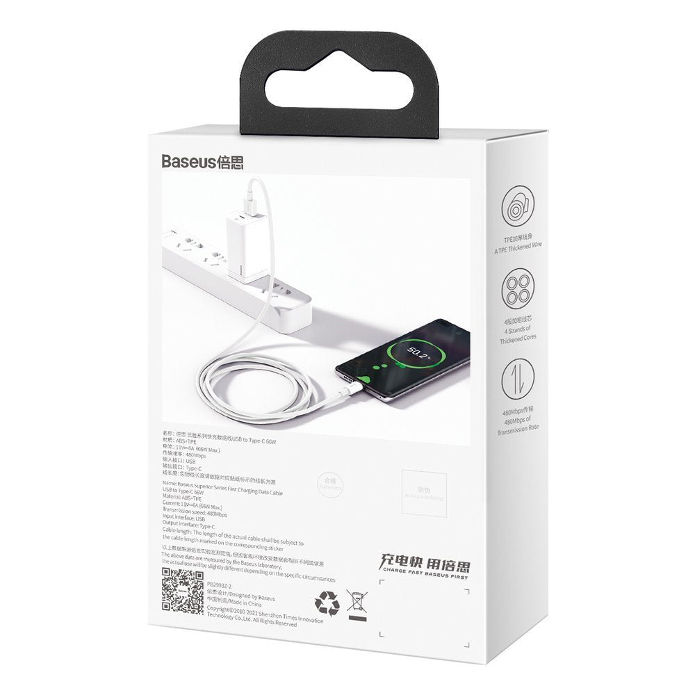 Baseus Superior kabel USB - USB Typ C 66 W 6A 1 m