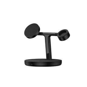 Baseus Swan ładowarka indukcyjna MagSafe stojak do iPhone, Apple Watch, AirPods + kabel USB-C 1m