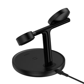 Baseus Swan ładowarka indukcyjna MagSafe stojak do iPhone, Apple Watch, AirPods + kabel USB-C 1m