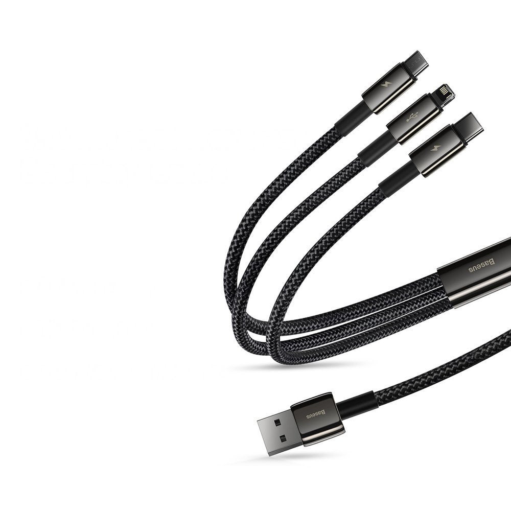 Baseus Tungsten 3w1 kabel USB - USB Typ C / Lightning / micro USB 3,5 A 1,5 m