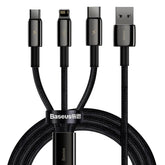 Baseus Tungsten 3w1 kabel USB - USB Typ C / Lightning / micro USB 3,5 A 1,5 m