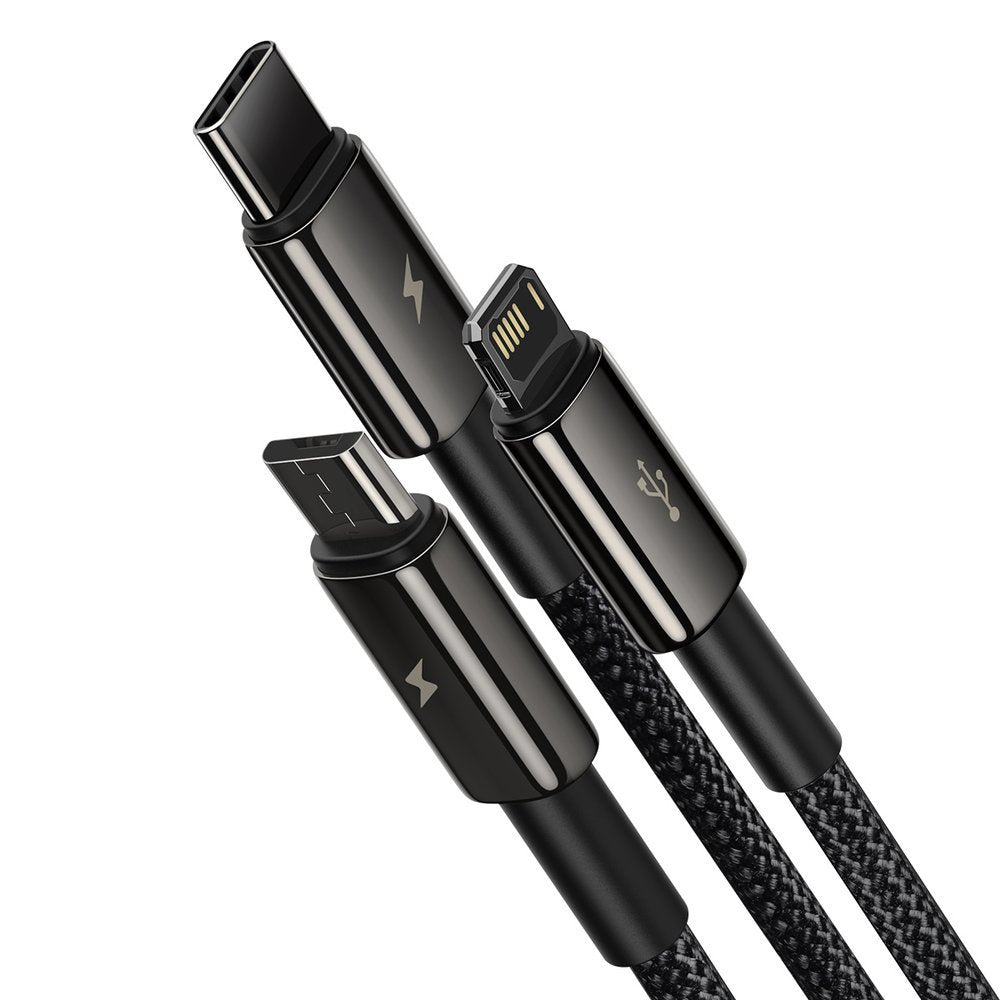 Baseus Tungsten 3w1 kabel USB - USB Typ C / Lightning / micro USB 3,5 A 1,5 m