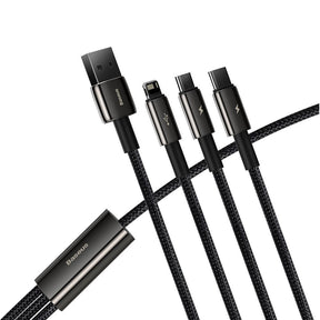 Baseus Tungsten 3w1 kabel USB - USB Typ C / Lightning / micro USB 3,5 A 1,5 m