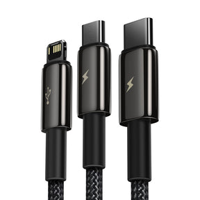 Baseus Tungsten 3w1 kabel USB - USB Typ C / Lightning / micro USB 3,5 A 1,5 m