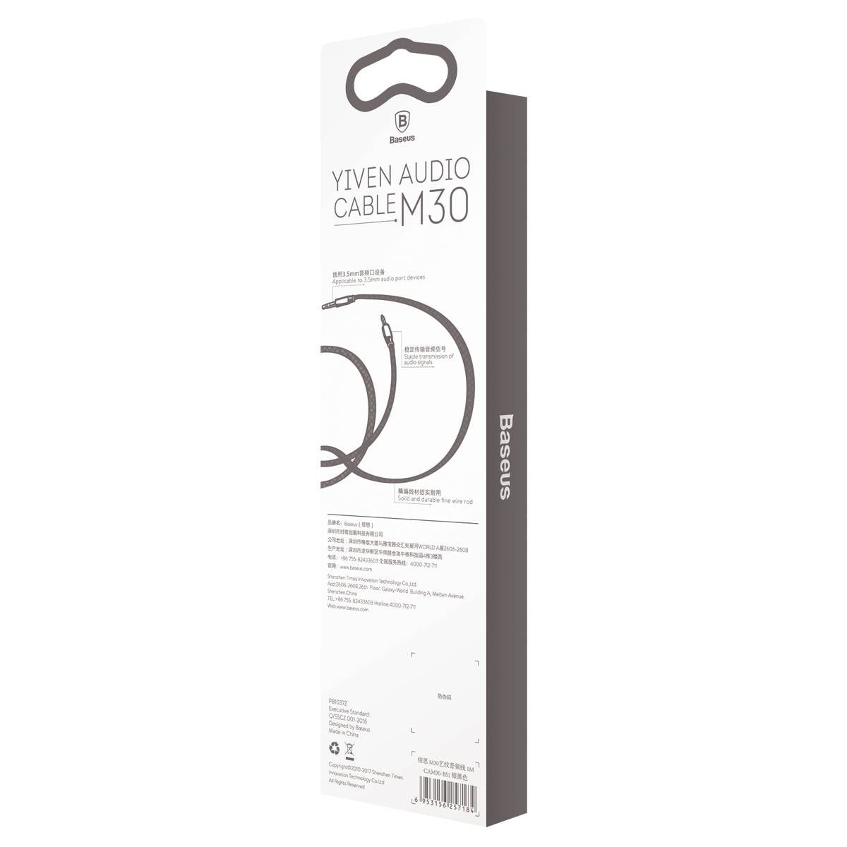 Baseus Yiven M30 kabel audio stereo AUX mini jack 3,5 mm 1 m