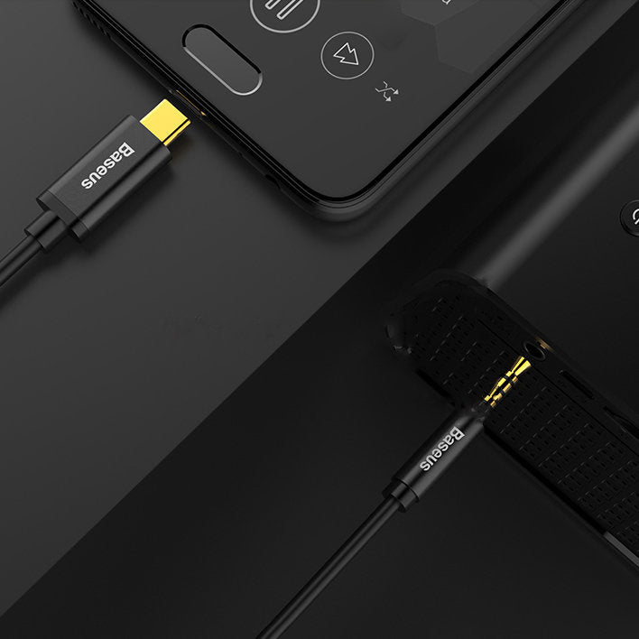 Baseus Kabel audio stereo AUX 3,5 mm mini jack – USB-C 120 cm