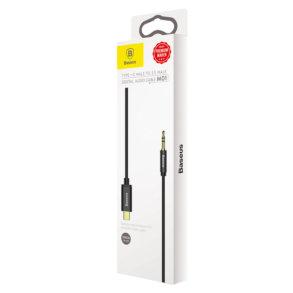 Baseus Kabel audio stereo AUX 3,5 mm mini jack – USB-C 120 cm